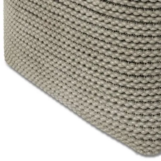 WyndenHall Bayhill Outdoor/Indoor Pouf Cream : Linen Upholstered, Bohemian Style, Spot Clean, No Assembly Required image {6}