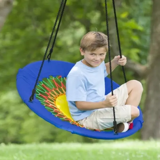 HearthSong 32-Inch FunShine Round Bungee Swing with Adjustable Seat for Kids image {5}