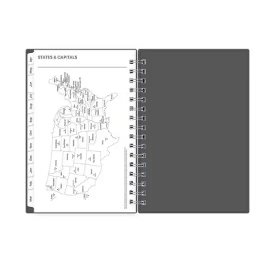 Blue Sky 5"x8" 2025-2026 Weekly/Monthly Wirebound 15-Month Planner Solid Gray image {9}