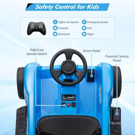 24V Kid Ride Car 2 Seaters, Remote Control Ride Car for Parents and Kids, 2 * 120W Large Motors, Storage Box, Music image {2}