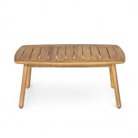 Christopher Knight Home Adrian 2 Piece Patio Woven Rope Acacia Wood Seating Set, Brown image {6}