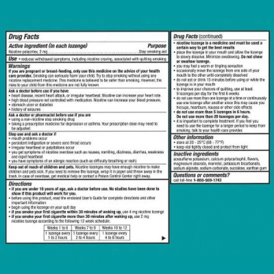 Nicorette 2mg Mini Lozenge Stop Smoking Aid - Mint image {16}