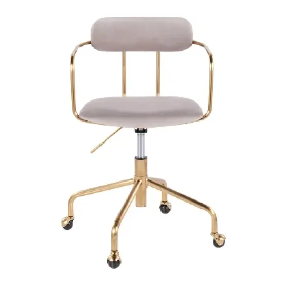 Demi Velvet/Metal Task Chair Gold/Silver - LumiSource image {4}