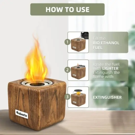 Portable Mini Tabletop Ethanol Fireplace, Indoor & Outdoor Smokeless Fire Pit image {3}