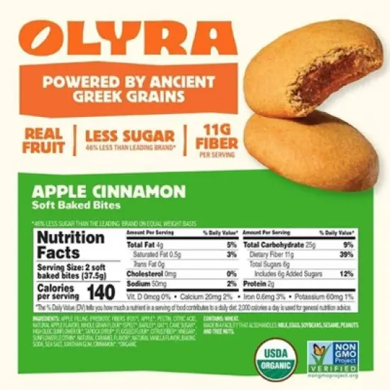 Olyra Snack Bars Apple Cinnamon Fruit and Grain Bites - 5.3oz/4ct image {4}