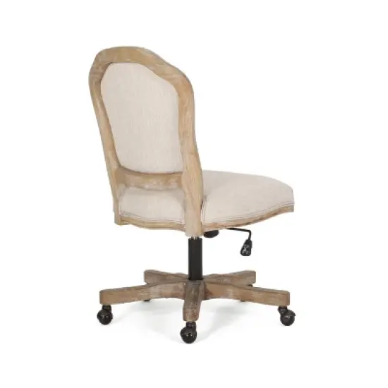 Scilley French Country Upholstered Swivel Office Chair - Christopher Knight Home image {4}