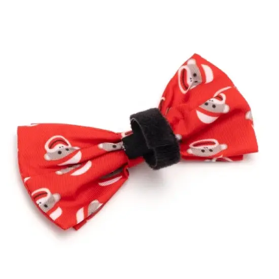 The Worthy Dog Sock Monkey Bow Tie Adjustable Collar Attachment Accessory image {1}