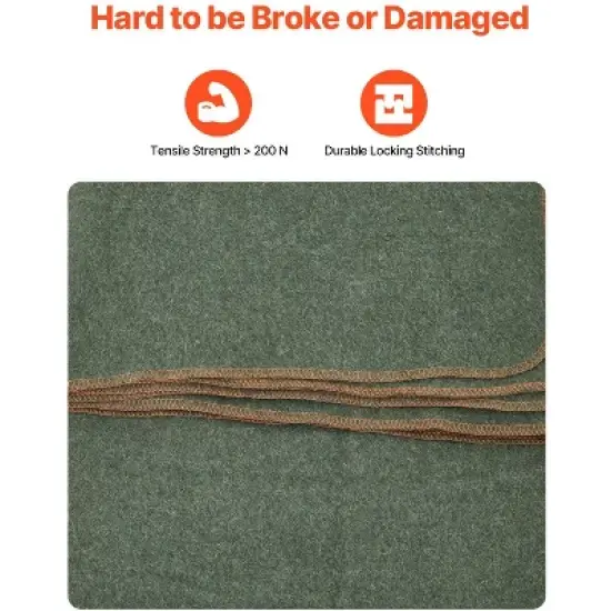 VEVOR Wool Camping Blanket, Large Warm Stadium Blanket, Waterproof & Windproof, Flame Retardant, 64" x 88" (80% Wool), Texture Multicolor image {4}