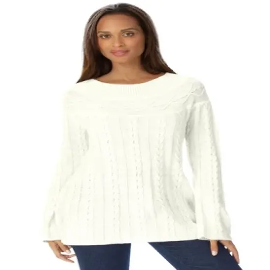 Jessica London Women&rsquo;s Plus Size Cable Sweater Tunic image {3}