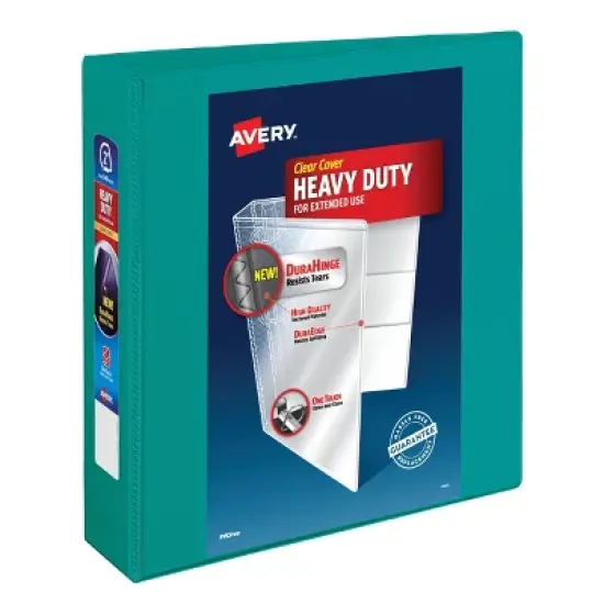 Avery 2" One Touch EZD Rings 540 Sheet Capacity Heavy Duty View Binder - Green: Polypropylene, 4 Pockets, D Rings image {4}