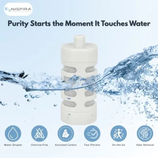 Nispira Activated Carbon Water Filter Replacement Compatible with Philips GoZero Everyday Water Bottle, 6 Pcs image {4}