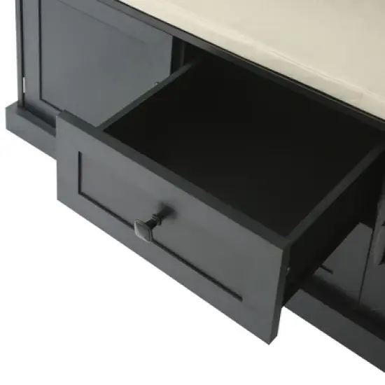 TIRAMISUBEST Black Hall Tree with 3 Hooks - The Ultimate Entryway Organizer for Storage image {4}