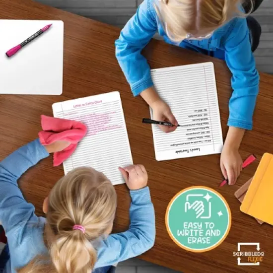 SCRIBBLEDO College Ruled Dry Erase Sheets 9x12, 10 Pack image {5}