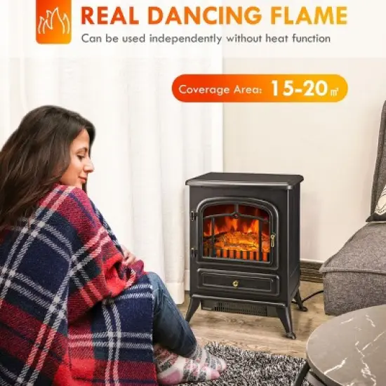 SEVOBAL Fireplace Insert Heater Mantel 3D Flame Fireplace Stove Bottom Air Outlet Fire Place Panoramic Fire Place Heater, Black, 17.7"*13.2"*22.2" image {4}