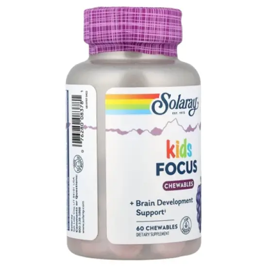 Solaray Kids Focus Chewables, Natural Grape, 60 Chewables image {3}