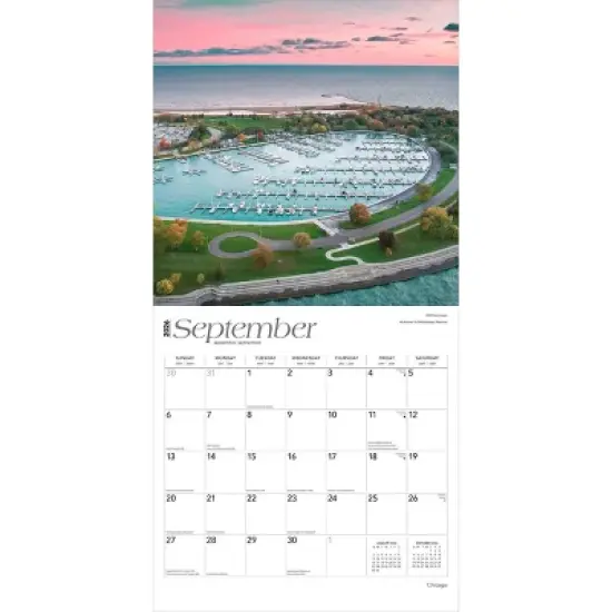 BrownTrout 2026 Chicago 12"x24" Hanging Square Wall Calendar Plastic-Free image {3}