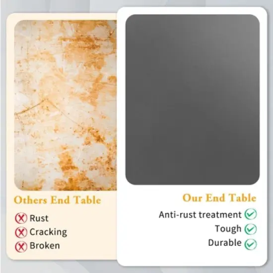 Karl Home Patio Gray Round Metal Side Table image {3}