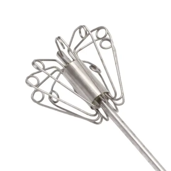 Unique Bargains 12" Semi-Automatic Loop Whisk Dishwasher Safe Stainless Steel Silver Tone Blue image {2}