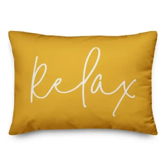 Creative Products Relax Thin Script Yellow 14x20 Indoor / Outdoor Pillow image {8}