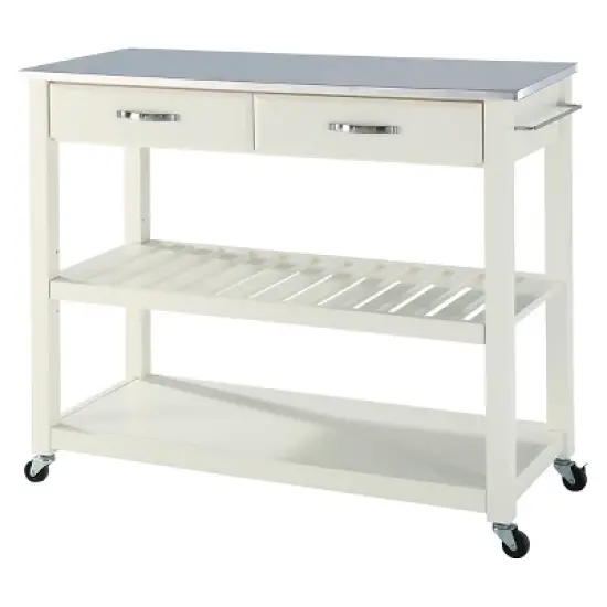 Stainless Steel Top Kitchen Cart/Island with Optional Stool Storage - Crosley image {9}
