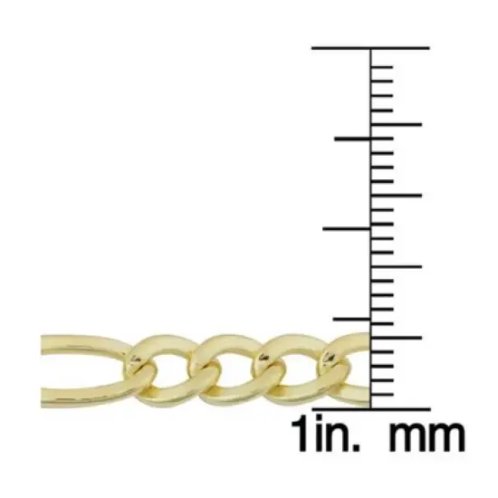 Pompeii3 14k Yellow Gold Filled Mens High Polish Solid Figaro Link Necklace image {2}
