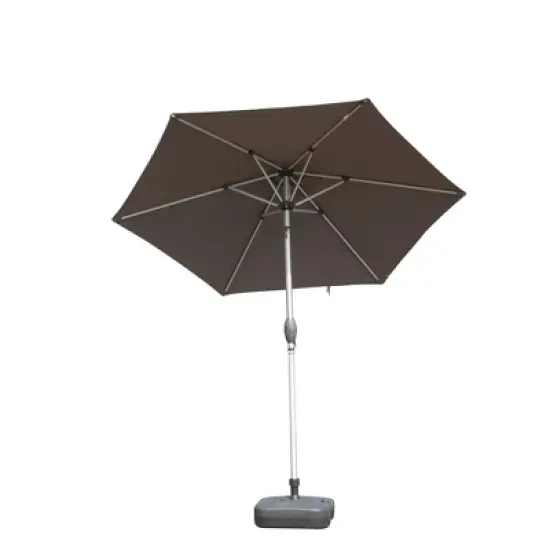 Syemin Outdoor Patio Umbrella with 6 Sturdy Ribs, Push Button Tilt and Crank, Waterproof, UV-Resistant Uitable for Garden, Gray, 90"*90"*86.64" image {5}
