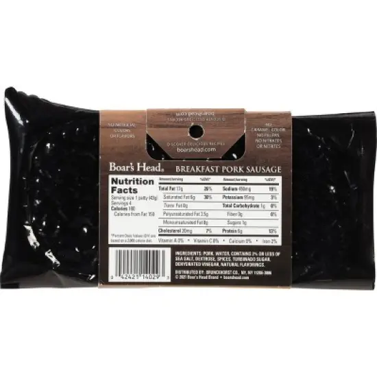 Boar's Head Breakfast Pork Sausage Patties - 6oz image {4}