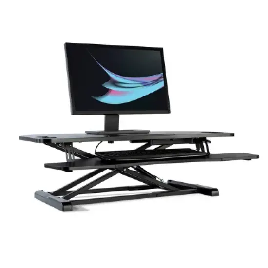 Adjustable Height Extra Large Standing Desk Converter Black - Atlantic image {1}