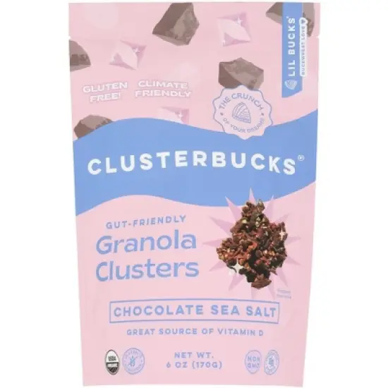 Lil Bucks Chocolate Sea Salt Granola Clusters - Case of 6/6 oz image {1}