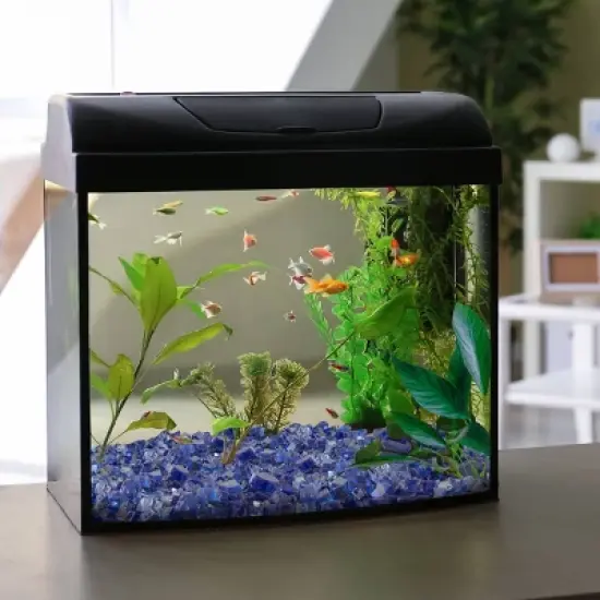 Home-Complete 10.47 lbs  .5" Reflective Crushed Rock Fire Glass Blue image {5}