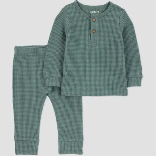 Carter's Just One You&reg; Baby Boys' 2pc Texture Top & Bottom Set - Green image {4}
