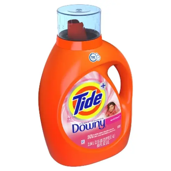 Tide Plus Downy High Efficiency Liquid Laundry Detergent - April Fresh image {1}