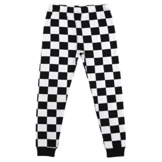 Looney Tunes What Do You Mean No Candy Youth Boy's Black & White Checkered Short Sleeve Shirt & Sleep Pants Set image {3}