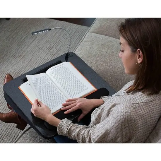 Sofia + Sam Lap Desk with USB Light and Tablet Slot - Black image {4}