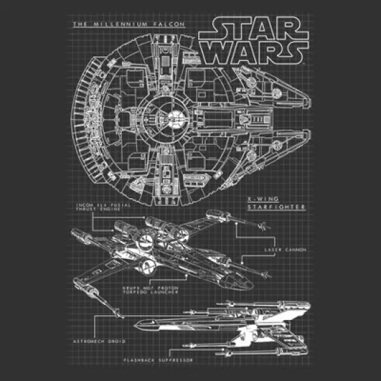 Men's Star Wars Millennium Falcon X-Wing T-Shirt image {1}