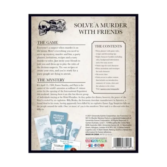 University Games Murder Mystery Party Death by Chocolate Board Game image {1}