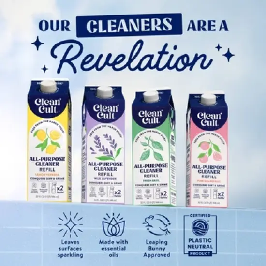 Cleancult All Purpose Cleaner - Refillable Aluminum Bottle - Pink Grapefruit - 16 fl oz image {4}