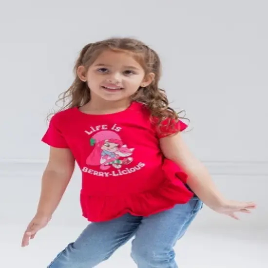 Strawberry Shortcake Girls 2 Pack T-Shirts Toddler to Little Kid image {2}