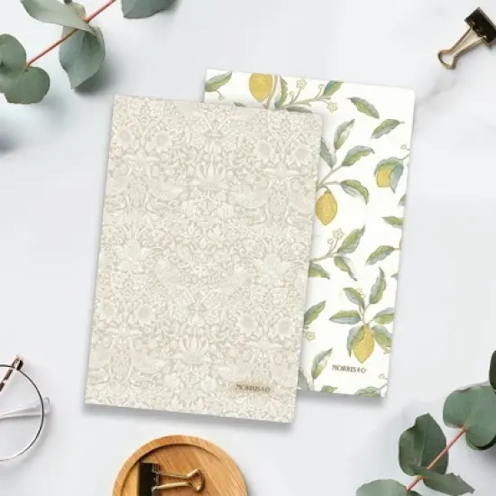 Morris & Co. by Blue Sky 2ct 5.75"x8.5" Bookbound Undated Journal Strawberry Thief and Lemon Tree image {1}