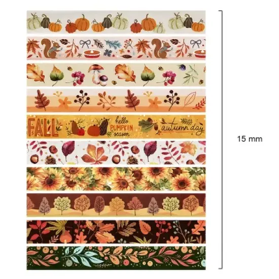 Wrapables Decorative Washi Tape for Scrapbooking, Stationery, Diary, Card Making, Autumn Day image {3}