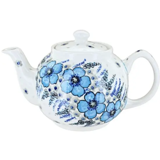 Blue Rose Polish Pottery 596 Zaklady Medium Teapot image {10}