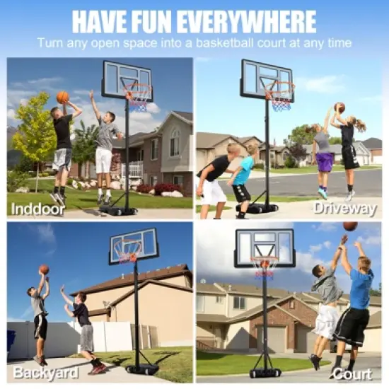 SKONYON 44" Portable Basketball Hoop System 4.2-10ft Height Adjustable Basketball Hoop for Indoor and Outdoor image {6}