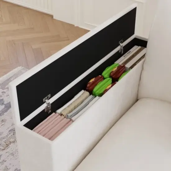 Christopher Knight Home Bruno Convertible Chenille 97'' Corner L-Sectional Sofa with Armrest Storage image {5}