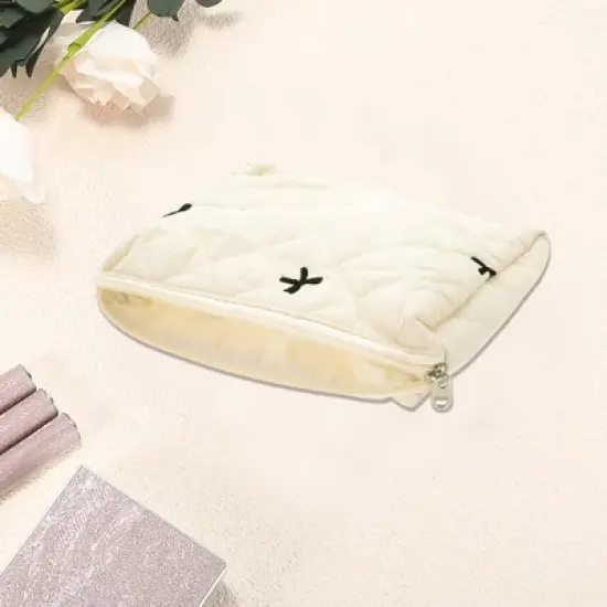 Unique Bargains Bow Embroidery Makeup Bag 1 Pc image {2}