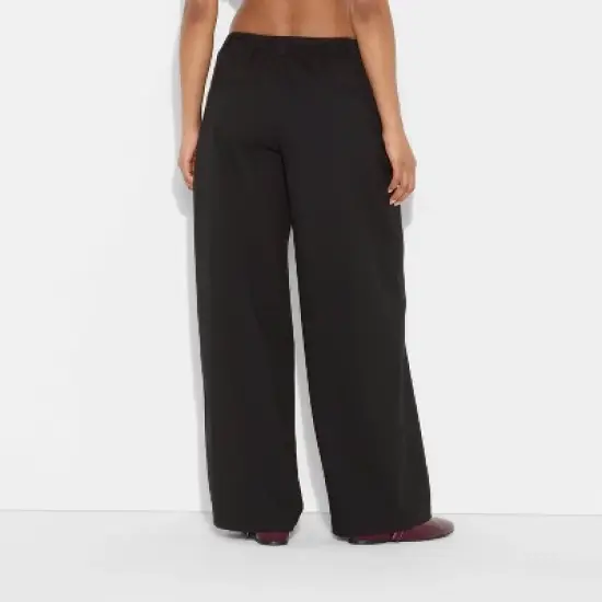 Women's Mid-Rise Waist Tie Slouchy Wide Leg Trousers - Wild Fable&trade; image {2}