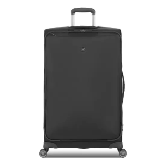 SWISSGEAR Checklite Softside Large Checked Suitcase - Black: 8-Wheel Tear-Resistant Luggage image {12}