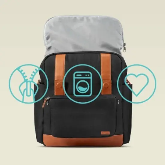 JJ Cole Bloomfield Modular Knapsack Diaper Bag Onyx & Ivory image {6}