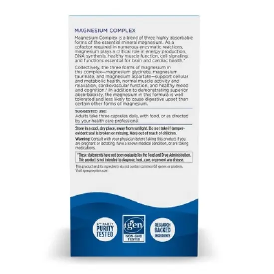 Nordic Naturals Dietary Magnesium Vegan Complex Supplements Capsules - 90ct image {4}