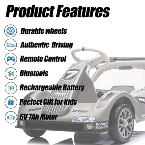 Kids Go Kart, Ride On Drift Kart with Dual Motors, 6V Battery Powered Electric Drift Car with Lights, Outdoor Ride On Racing Toy for Boys Girls image {1}