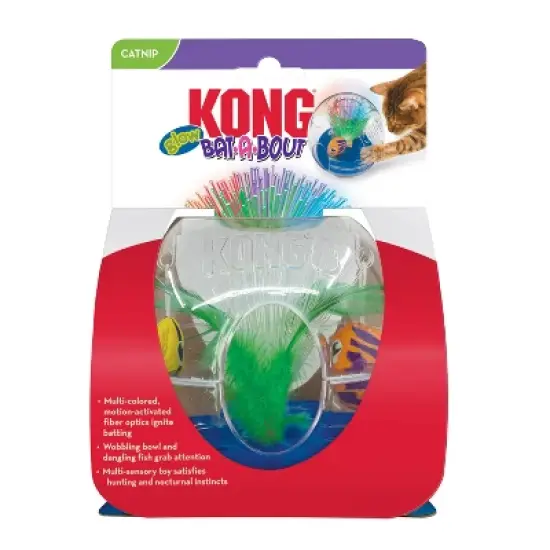 KONG Bat-A-Bout Glow Aquarium Cat Toy image {1}